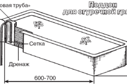 Схема поддона-грядки для огурцов